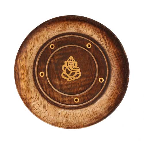 R�ucherst�bchenhalter rund mit Ganesha, � 10 cm