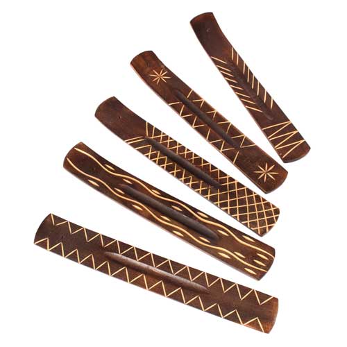 Gondel-Set, 5 St�ck mit verschiedenen geschnitzten Mustern, L�nge 25,5cm
