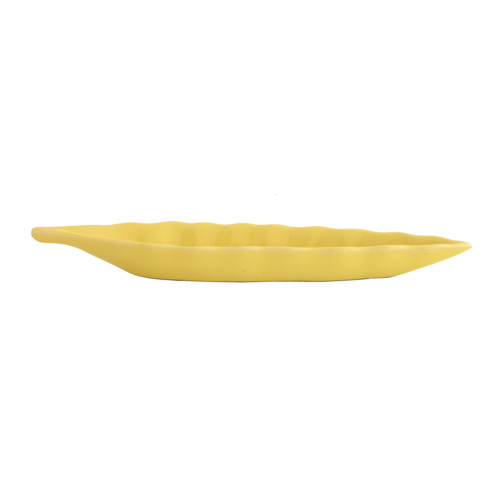 Keramikhalter Blatt, gelb, L�nge 27 cm