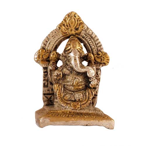 Ganesha, sitzend, auf Thron, 5cm