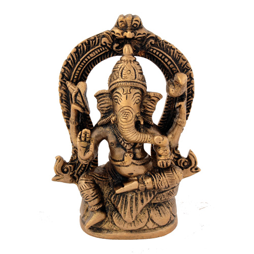 Ganesha, sitzend, auf Thron, 12cm