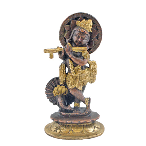 Krishna mit Pfau, 15cm