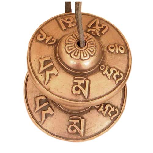 Zimbel, mit Gravur (Mantra), mittel, � 6,5 cm