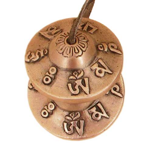 Zimbel, mit Gravur (Mantra), klein, � 6 cm