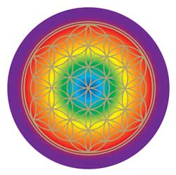 Aufkleber-Set Blume des Lebens mit Chakra
