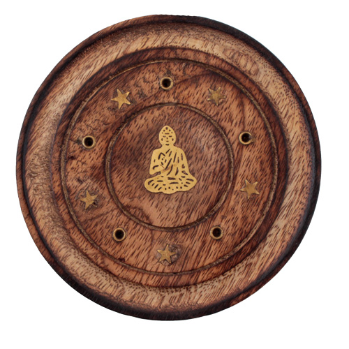 R�ucherst�bchenhalter rund mit Buddha, � 10 cm