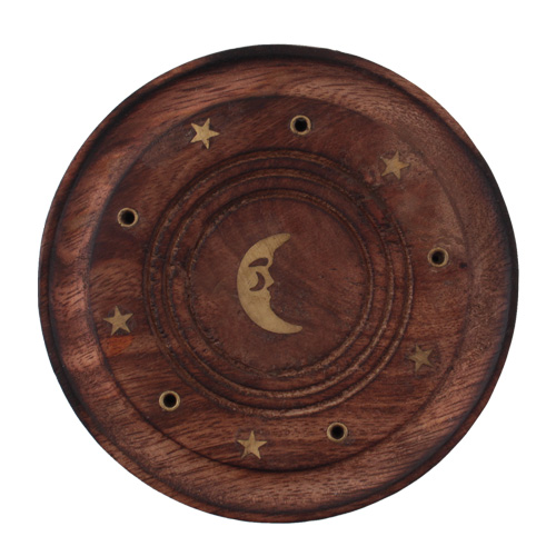 R�ucherst�bchenhalter rund mit Mond, � 10 cm