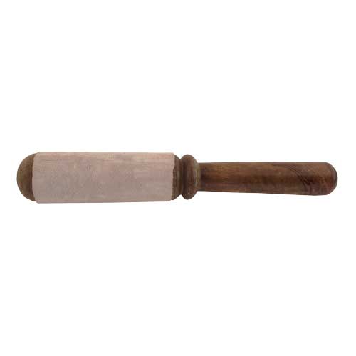 Klppel mit Leder, fein mit grauem Leder, 20 cm