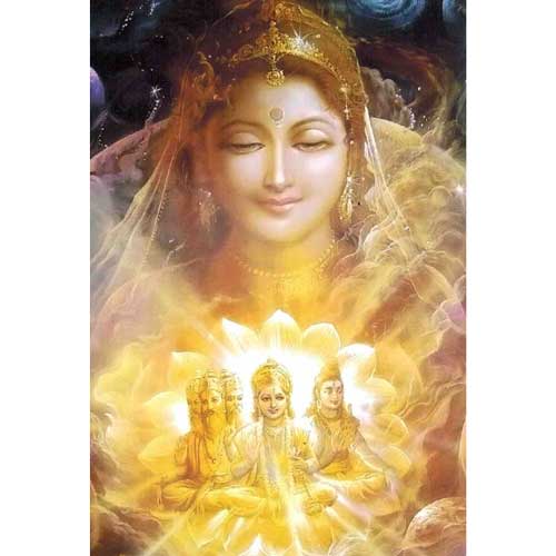 Goddess mit Brahma, Vishnu und Shiva