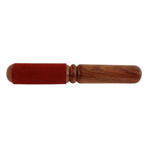 Klöppel mit Leder, fein mit rotem Leder, 20 cm