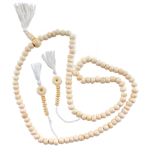 Gebetskette, Bone Mala, 8mm rund mit Zhler